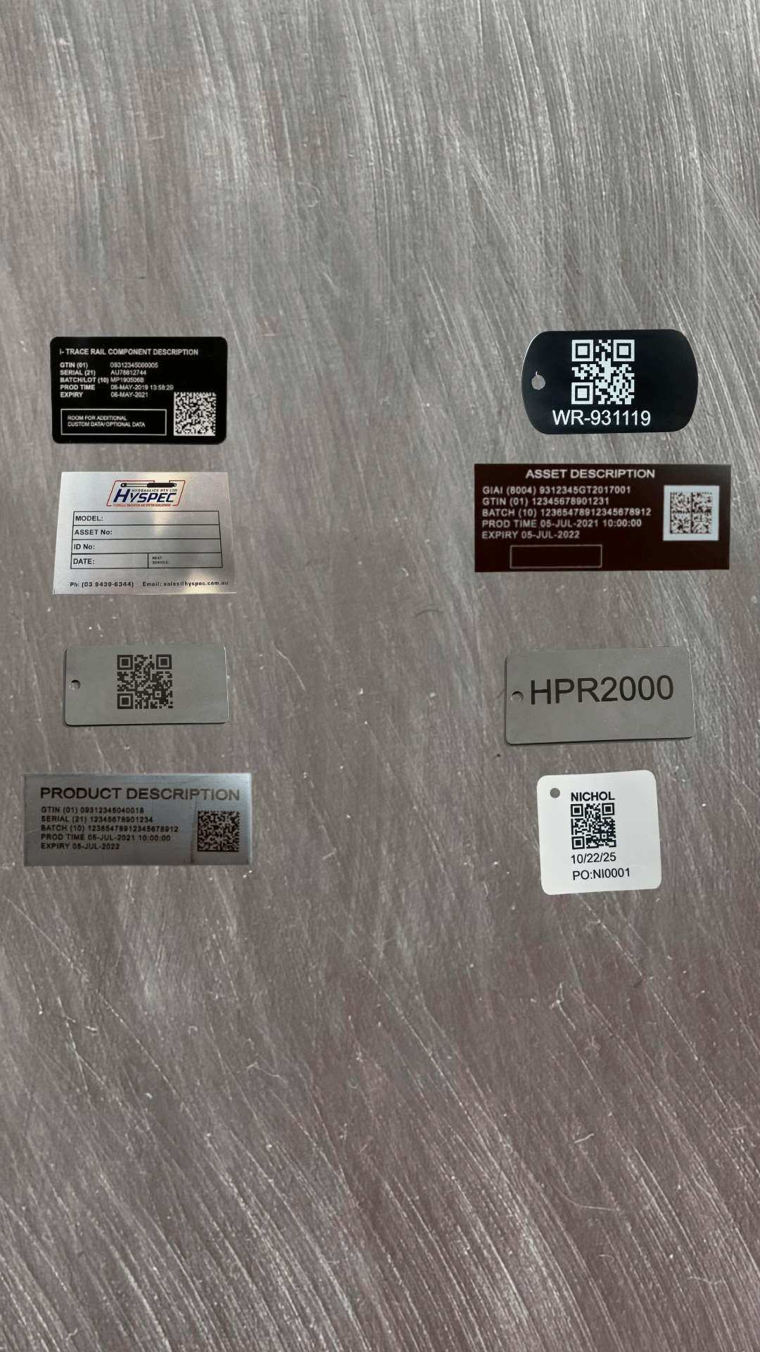 industrial asset tags